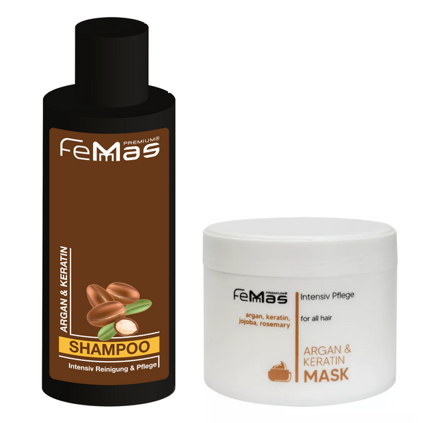 Femmas Argan & Keratin Shampoo + Maske Bundle